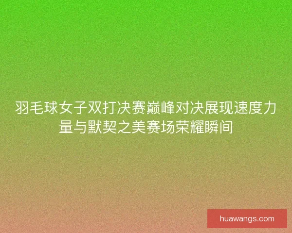 羽毛球女子双打决赛巅峰对决展现速度力量与默契之美赛场荣耀瞬间